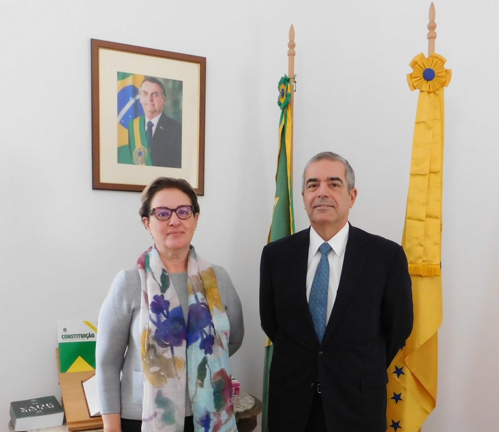 H.E. Eduardo Botelho Barbosa, Ambassador of the Federative Republic of Brazil and Minister-Counsellor Maria Cristina Pereira da Silva